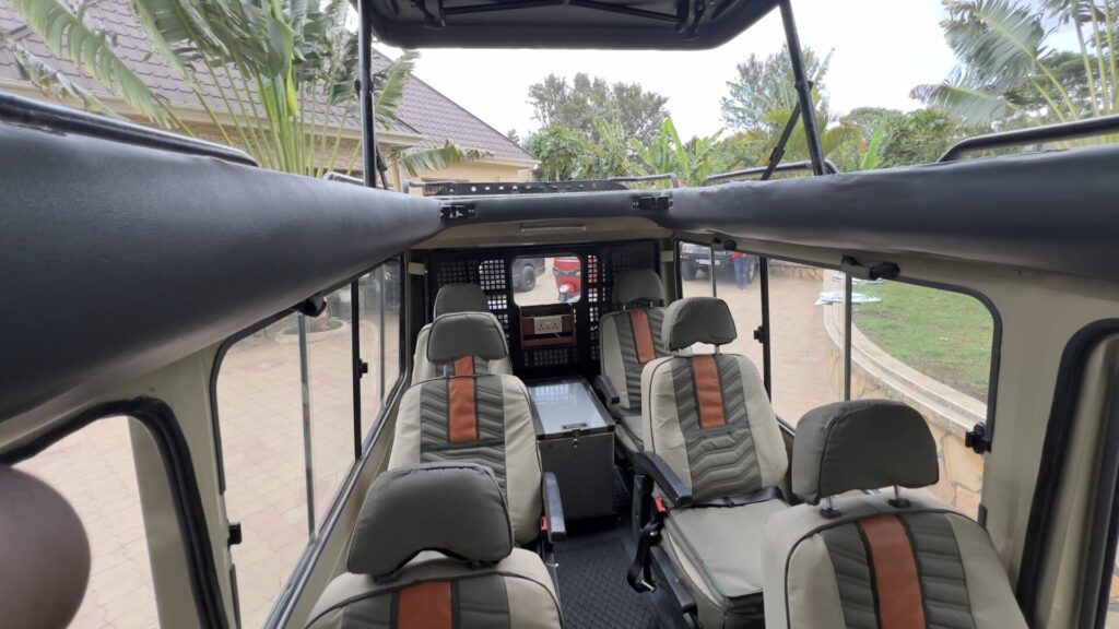 AML Travel & Tours safari vehicle, close-up view